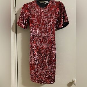 SUZY Red Sequin Party Dress